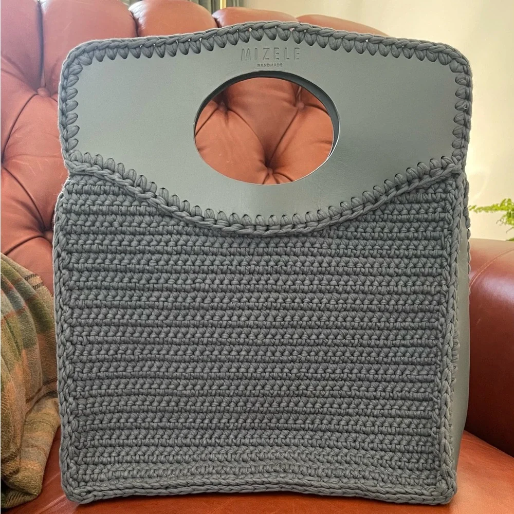 Mizele Handmade Leather & Knit Bag - Picture 2 of 13